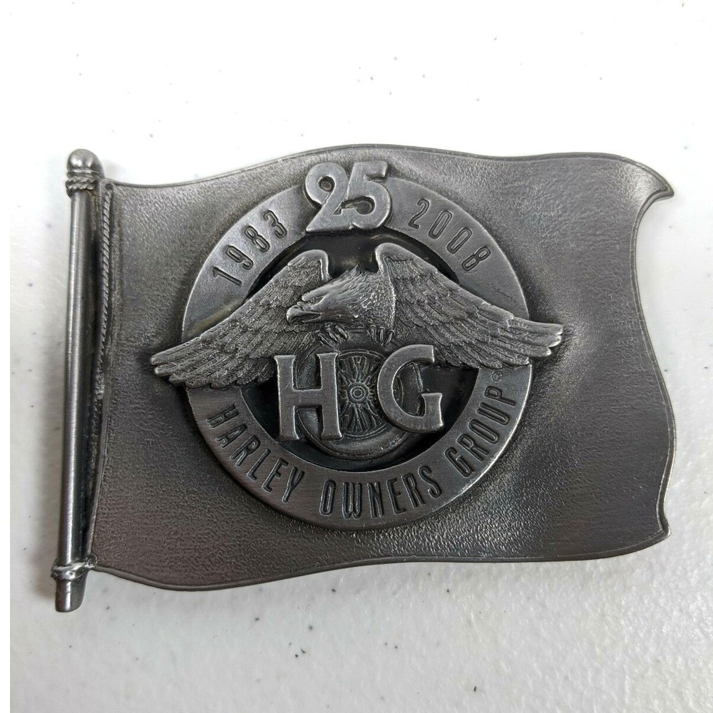 Harley-Davidson HOG 25th Anniversary 1983-2008 Eagle Flag Plaque Paperweight